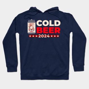 Cold Beer 2024! Modern Presidential Election Beer Lover's Parody Hoodie